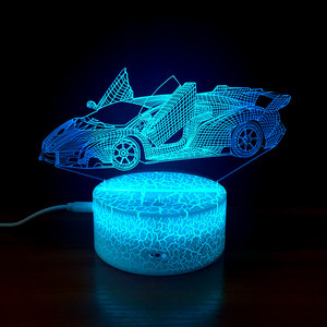 Tisch lampe Super Sportwagen Nachttisch 3d Riss Illusion 7 Farbwechsel Kinder Kinder Geschenk Led Nachtlicht Auto - Product Image 4