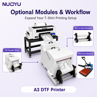 Mesin Cetak Kaos A3 DTF Transfer Printer 30cm XP600 CMYK Tinta Putih Dengan Penggoyang Bubuk Pengering untuk Pakaian Kustom