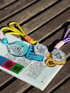 QY Custom Printed Acrylic Keychain Color Braided Hand <b>Lanyard</b> Inspirational Literary Bag Charm Wholesale Gift - Product Image 3