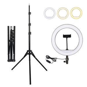 Tik <span class=keywords><strong>tok</strong></span> <span class=keywords><strong>Youtube</strong></span> en direct streaming 12 pouces Kit de Lumière avec 1.6m pliant trépied réglable Vivre anneau de maquillage lumière - Product Image 2