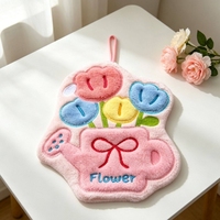 Tulpen-Handtuch - Wandhängendes Korallenfaser-Blumentuch mit Wasserabsorbierendem Kreativem und Niedlichem Design zum Händewischen