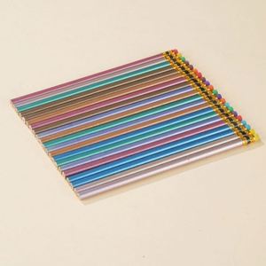 Wholesale Cheap Hb Pencil Students Standard Wooden Graphite <b>Eraser</b> With Metallic Paint for Schools and Children - Product Image 2