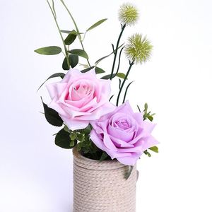 Rose Plastic Factory Wholesale Rose Bouquet Decor Artificial Plastic Flowers Rose Bunch For Home