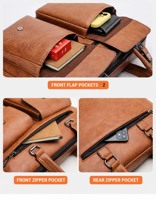 Maletín Vintage para Portátil de Negocios, Bolsa de Mensajero para Hombre, Bolso de Hombro con Múltiples Bolsillos, Gran Capacidad, para Computadora, Tablet, Trabajo y Viajes