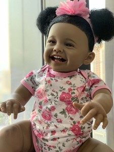 24 pulgadas 60Cm piel cuerpo completo Dol negro bebé muñecas silicona completo <span class=keywords><strong>Mini</strong></span> a <span class=keywords><strong>Bebe</strong></span> En Silicona Realista <span class=keywords><strong>Reborn</strong></span> muñecas - Product Image 6