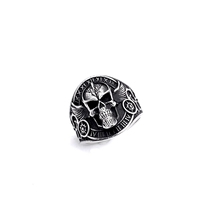Bague Crâne Rétro en Acier Inoxydable pour Hommes, Finition Vieillie, Style Gothique Biker Punk, Tailles 8 9 10 11 12 13, Vente en Gros de Bijoux