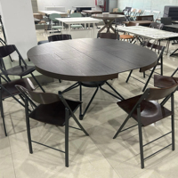 Ensemble de table à manger ronde extensible en bois vintage moderne, mobilier polyvalent pour la maison et le bureau, pour utilisation dans les restaurants, Guangdong