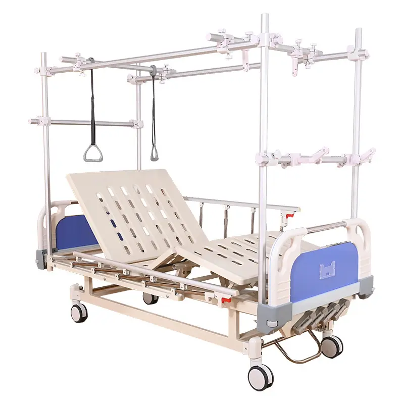 अस्पताल उपयोग चिकित्सा कंकाल कर्षण बिस्तर रेलिंग ऊंचाई समायोज्य नर्सिंग बिस्तर