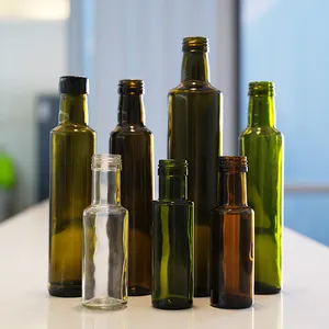 زجاجات زيت زيتون فارغة وأحجام مختلفة عالية الجودة بسعر المصنع مع غطاء للخل زجاجات