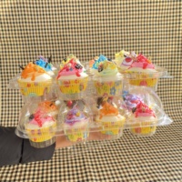 Boîtes à cupcakes transparentes avec couvercle transparent Conteneur à cupcakes PET RPET Compartiment pour cupcakes 12 trous