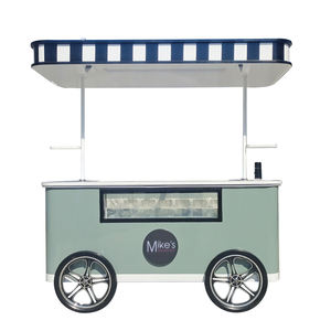 Boissons froides Trolley <span class=keywords><strong>Bar</strong></span> <span class=keywords><strong>Chariot</strong></span> à bonbons de luxe Snack Food Ice Cream Gelato Vending Cart Hand Push Bicycle - Product Image 6
