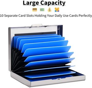 Thin Stainless Steel Metal RFID <b>Wallet</b> RFID Blocking Credit Card <b>Wallet</b> <b>Holder</b> for Men & Women - Product Image 2