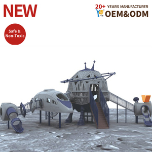 Aire de jeux extérieure pour enfants |   Ensemble de toboggans Alpha Planet Series |   Conception sûre pour les écoles, certifiée ASTM/CE, conception personnalisée - Product Image 1