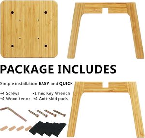 Taburetes de madera de bambú para niños y adultos, cama de mesita de noche, escalones, para camas altas, ideal para Cocina - Product Image 5