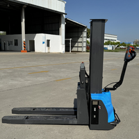 Chariot élévateur semi-électrique à prix abordable, capacité 1300 kg, auto-chargeur, à batterie, hauteur de levage 1300 mm, longueur de fourche 1220 mm