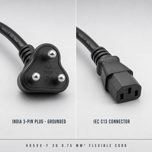 Cable de Alimentación C13 con Enchufe de 3 Pines para India, para Fotocopiadoras, Impresoras y Equipos de Oficina - Product Image 5