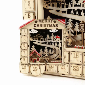 Calendrier De L'Avent En Forme De Traîneau En Bois - Déco Noël