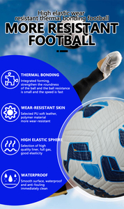 ฟุตบอล Huandong-A25-TG แบบกำหนดเองสำหรับการฝึกซ้อมทีมฟุตบอลยุโรปกลางแจ้ง ขนาด 5 ทำจากหนัง PU เย็บติดด้วยความร้อน เหมาะสำหรับการแข่งขันอย่างเป็นทางการ - Product Image 3