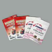 Emballage de sachet en plastique personnalisé avec logo, petit échantillon, mini pochette, suppléments en poudre, capsule, vitamine, pilule, fermeture éclair, scellage à 3 côtés