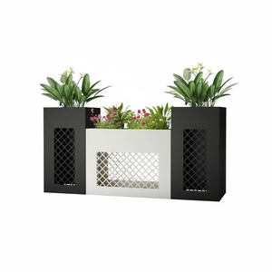 Pot de fleur boîte de rangement noir métal fleur support balcon goutte métro fleur boîte support intérieur salon planteur support - Product Image 1