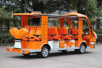 Mini train touristique de luxe électrique personnalisé avec 14 sièges passagers Bus voiture, navette