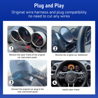 Pantalla Digital para Tablero de Auto de 12.3 Pulgadas con Sistema Linux, Velocímetro Actualizado para Porsche 987 2005-2012, Pantalla LCD, Panel Virtual
