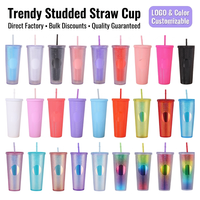 Gobelet de voyage ZB en plastique mat texturé de 750 ml (25 oz) avec couvercle et paille, double paroi, sans BPA, pour boissons glacées – Vente en gros