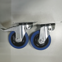 Roues pivotantes industrielles automatiques en acier TPR de 100 mm, réglables, auto-centrantes, pour valise, 4 pouces, caoutchouc thermoplastique