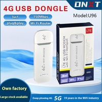 Modem Internet sans fil 4G portable petit dongle USB ABS avec carte SIM d'insertion 150M LTE et carte Internet sans fil WIFI 4G