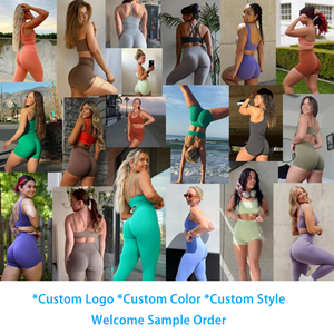 Celana olahraga <span class=keywords><strong>Yoga</strong></span> wanita, Legging atletik Gym nilon lembut bentuk V Logo kustom dengan angkat pantat - Product Image 4