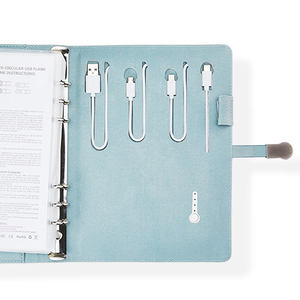 Two-Tone Multifunctional <strong>Notebook</strong> (Light Blue &amp; Gray) with Charging Function - Product Image 4