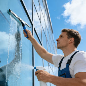 Ensemble de seau de nettoyage commercial robuste de 40 kg et 12 L avec perche télescopique et raclette - Idéal pour le nettoyage des fenêtres en hauteur - Product Image 5