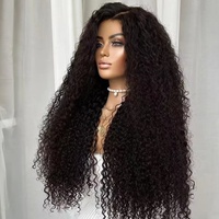 Perruque frontale complète 13x4 en dentelle, cheveux humains, couleur naturelle, bouclés crépus, sans colle, brésiliens, pré-épilés, cheveux vierges Remy, vente en gros