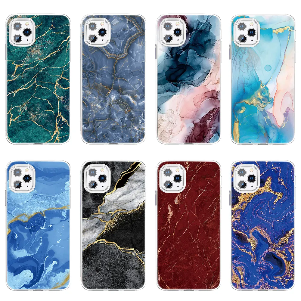New Colourful Soft Tpu Marble Phone Case For iphone 14 13 12 11 pro max Mobile Phone cover Highly Anti-shock Cell Phone Shell