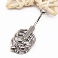 Bijoux Gaby, anneau de nombril en acier inoxydable 316L rhodié, certifié ASTM, piercing corporel vintage 14G, cadeau de fiançailles, de fête ou de mariage