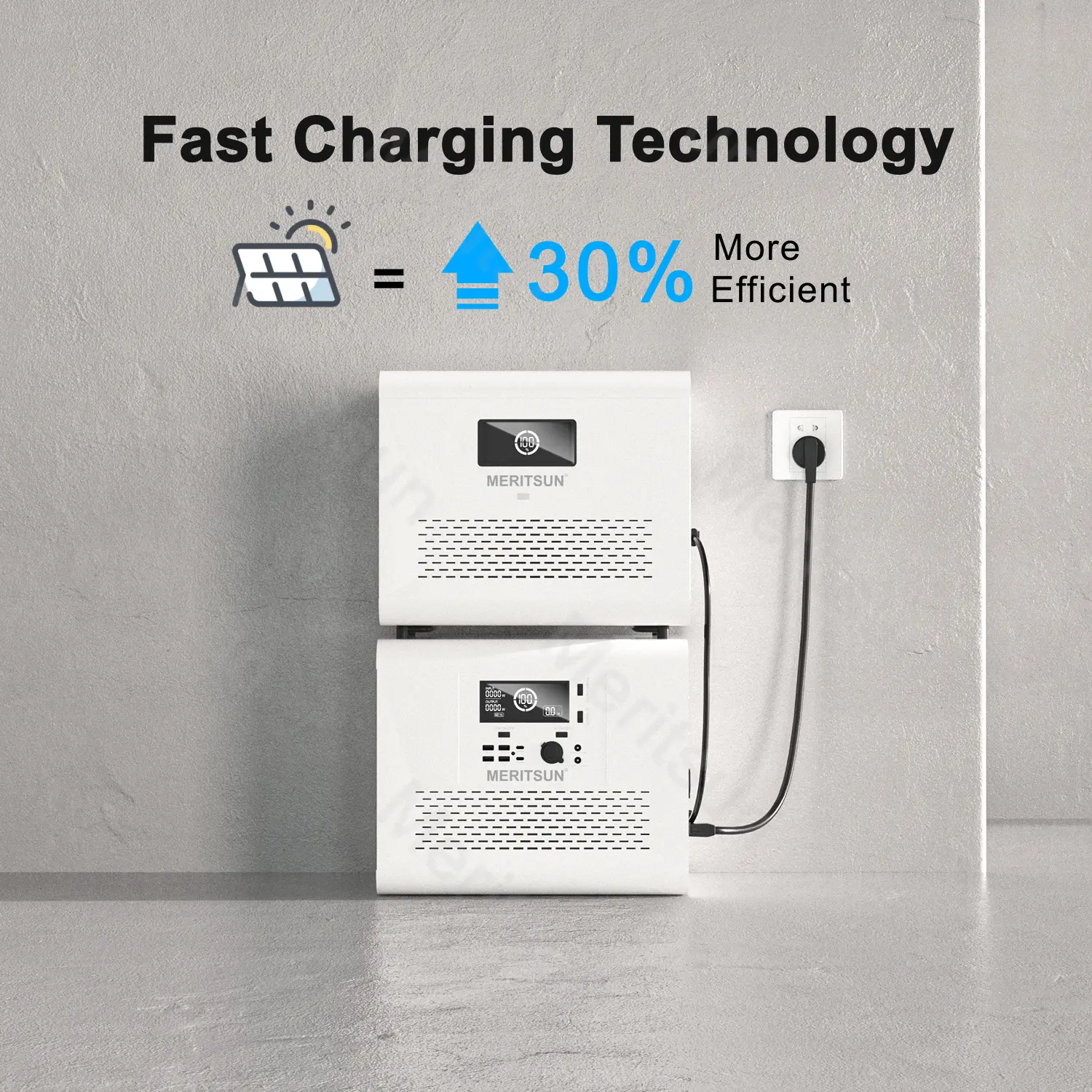 MeritSun – Station d'alimentation Portable, batterie au Lithium à semi-conducteurs 2400W pour la sauvegarde à domicile, les urgences, le Camping en plein air