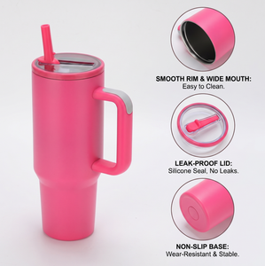 2025 nouveau gobelet anti-fuite à double couche transfrontalier 40oz Portable tasse de voiture à boire directe pliable pour couvercle de paille en métal - Product Image 5
