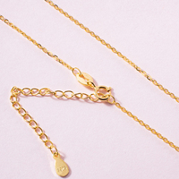 Collier pour femme en argent sterling 925 plaqué or 18 carats, chaîne italienne simple et basique, extensible de 16+2 pouces, vente en gros d'usine