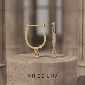 Pendientes de Aro con Diamantes VVS2, Color G, Corte Redondo, Joyería Fina Brillante, Regalo de Confianza para Mujeres - Product Image 1