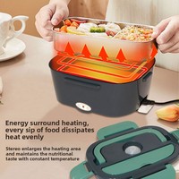 Boîte à lunch en plastique en acier inoxydable de chauffage électrique Portable boîte à lunch électrique d'isolation deux-en-un pour l'usage domestique de voiture