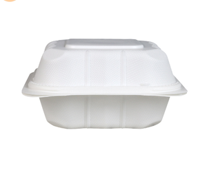ホット販売8*8インチ3コンパートメント使い捨て結合ランチクラムシェルボックス持ち帰り高速ヒンジ付きフードバーガーボックスコンテナ - Product Image 3