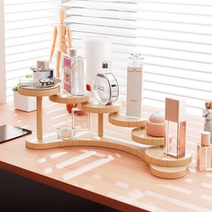 Solid Wood Desktop Storage <b>Shelf</b> 6 Tier Multi Layer Office Organizer Flower Stand Cosmetic Display <b>Rack</b> - Product Image 2