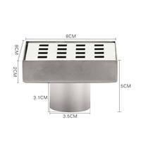 Siphon de sol carré en acier inoxydable SUS304 robuste, anti-odeur et anti-colmatage, pour salle de bain, cuisine, balcon