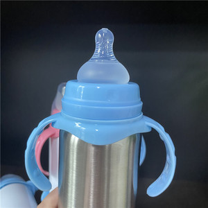 Botella infantil anticólica <span class=keywords><strong>con</strong></span> aislamiento al vacío, manualidades, blanca, sublimación, 8oz, 240ml, taza <span class=keywords><strong>con</strong></span> pezón de silicona - Product Image 5