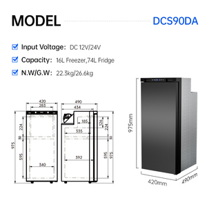 Congélateur de voiture Colku DCS90DA à double contrôle de température, réfrigérateur intégré 90L, réfrigérateur 12V pour - Product Image 2