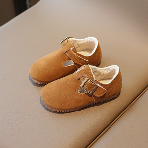 2025 Autumn and Winter New Retro Suede <strong>Kids</strong> <strong>Loafers</strong> with Cotton Lining for Warmth - Product Image 5