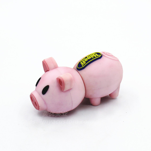 Special Design 1gb 2gb 4gb 8gb 16gb 32gb 64gb Pvc Pig Shaped Usb Flash Drive Rubber Animal Usb Stick