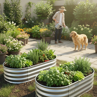 GADI Bac à légumes surélevé en métal moderne avec trous de drainage, 2 ensembles de bacs galvanisés pour légumes, fleurs, herbes et succulentes