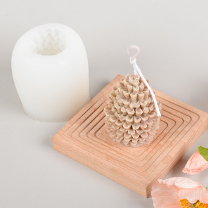 2025 New Model Simulated 3D Pinecone <b>Silicone</b> Candle Mold for Christmas - Product Image 1
