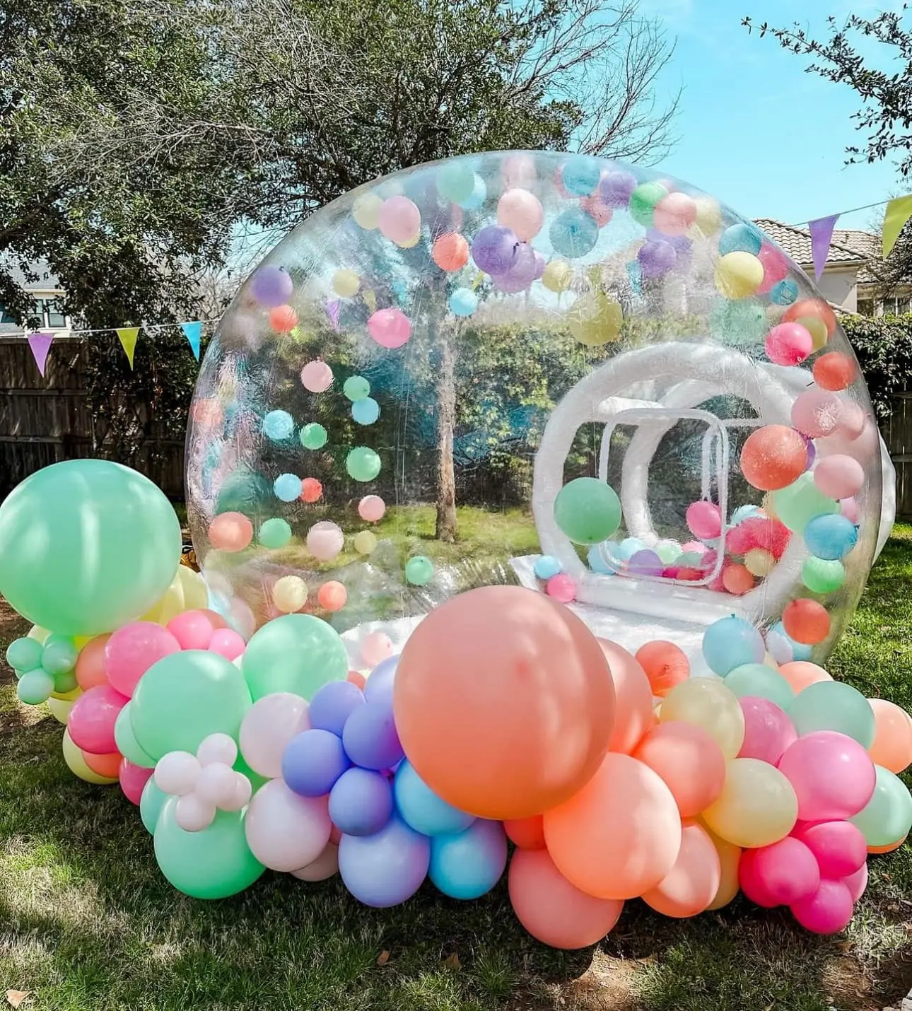 High Quality 3M Top Bouncing Transparent Wedding Balloon Bubble Houses Inflatable With Balloon Clear Dome Outdoor For Party Tent